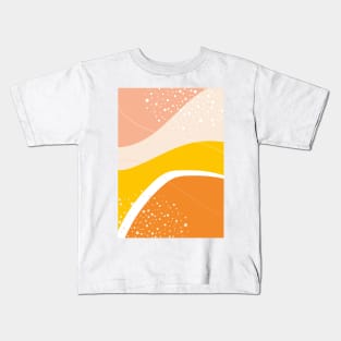 Modern Abstract Organic Shapes in Pink, Yellow and Orange Kids T-Shirt